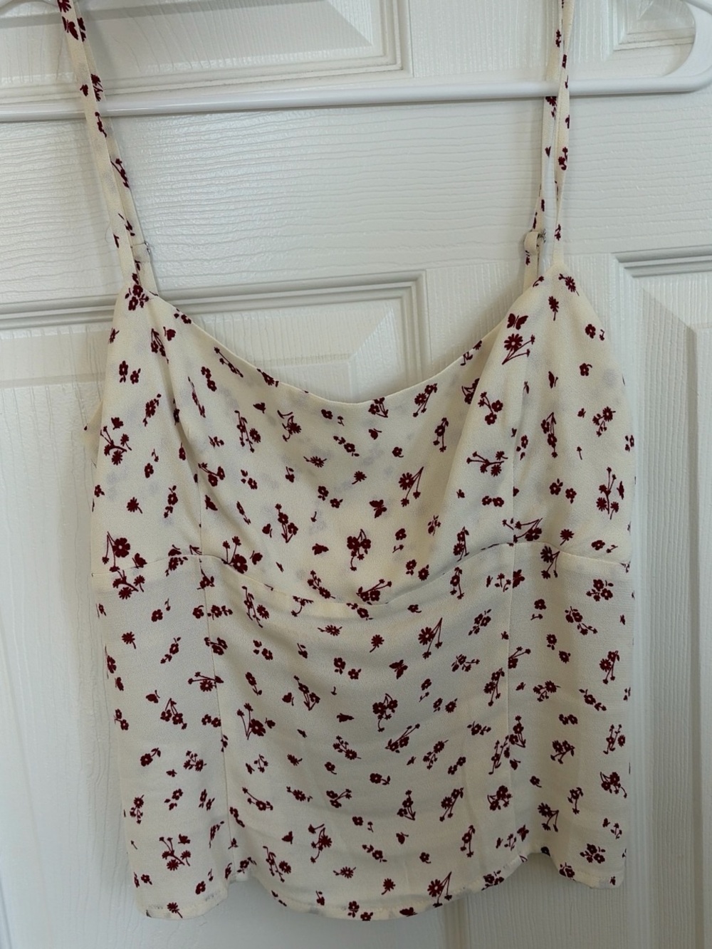 Reformation Cream Cowl Neck Floral Spaghetti Strap Cami